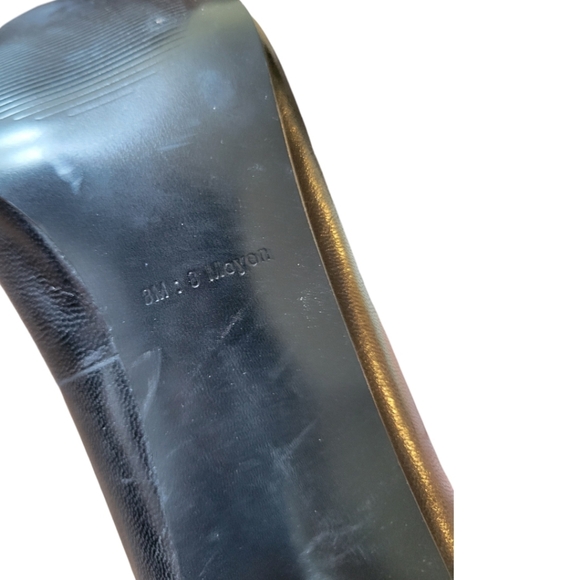 Guess Black Leather Round Toe Metal Heel Pumps Size 8 - Picture 5 of 8